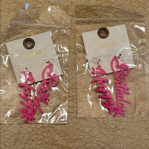 Pink Birthday Earrings